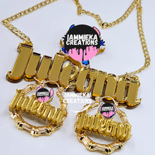 Load image into Gallery viewer, MY FAVORITE CHARACTER NAMEPLATE SET - (EARRINGS/NECKLACE)

