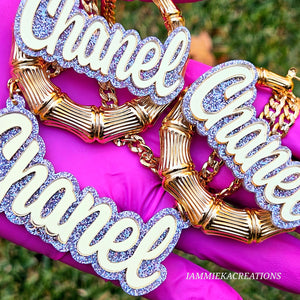 MY FAVORITE NAMEPLATE SET- EARRINGS AND NECKLACE