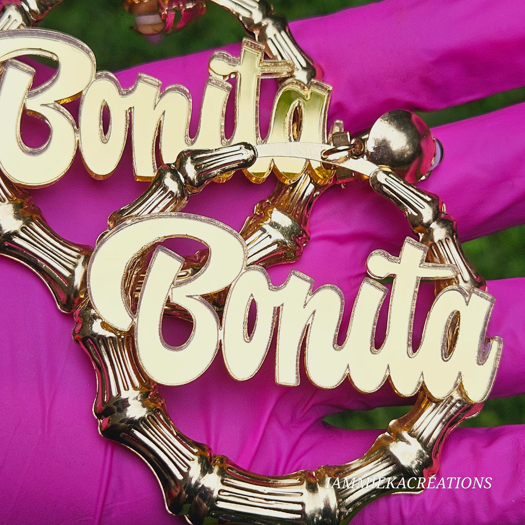 CLIP ON NAMEPLATE EARRINGS