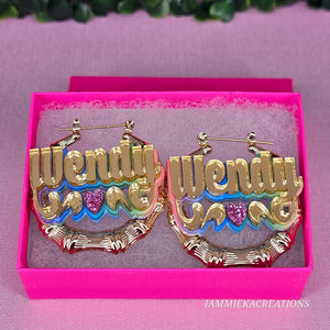 CERENA NAMEPLATE SET - (EARRINGS/NECKLACE)