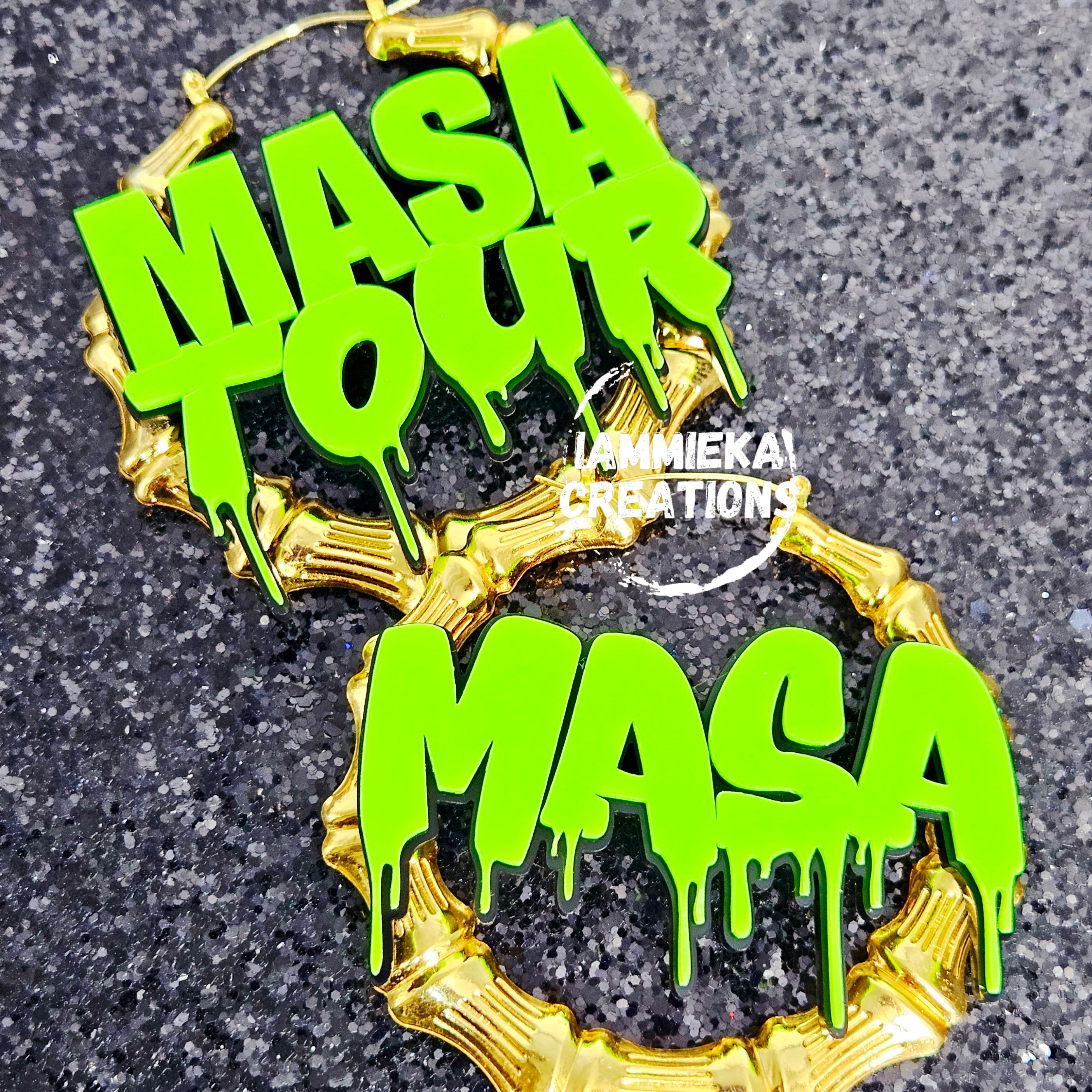 DRIPPING SLIME NAMEPLATE EARRINGS