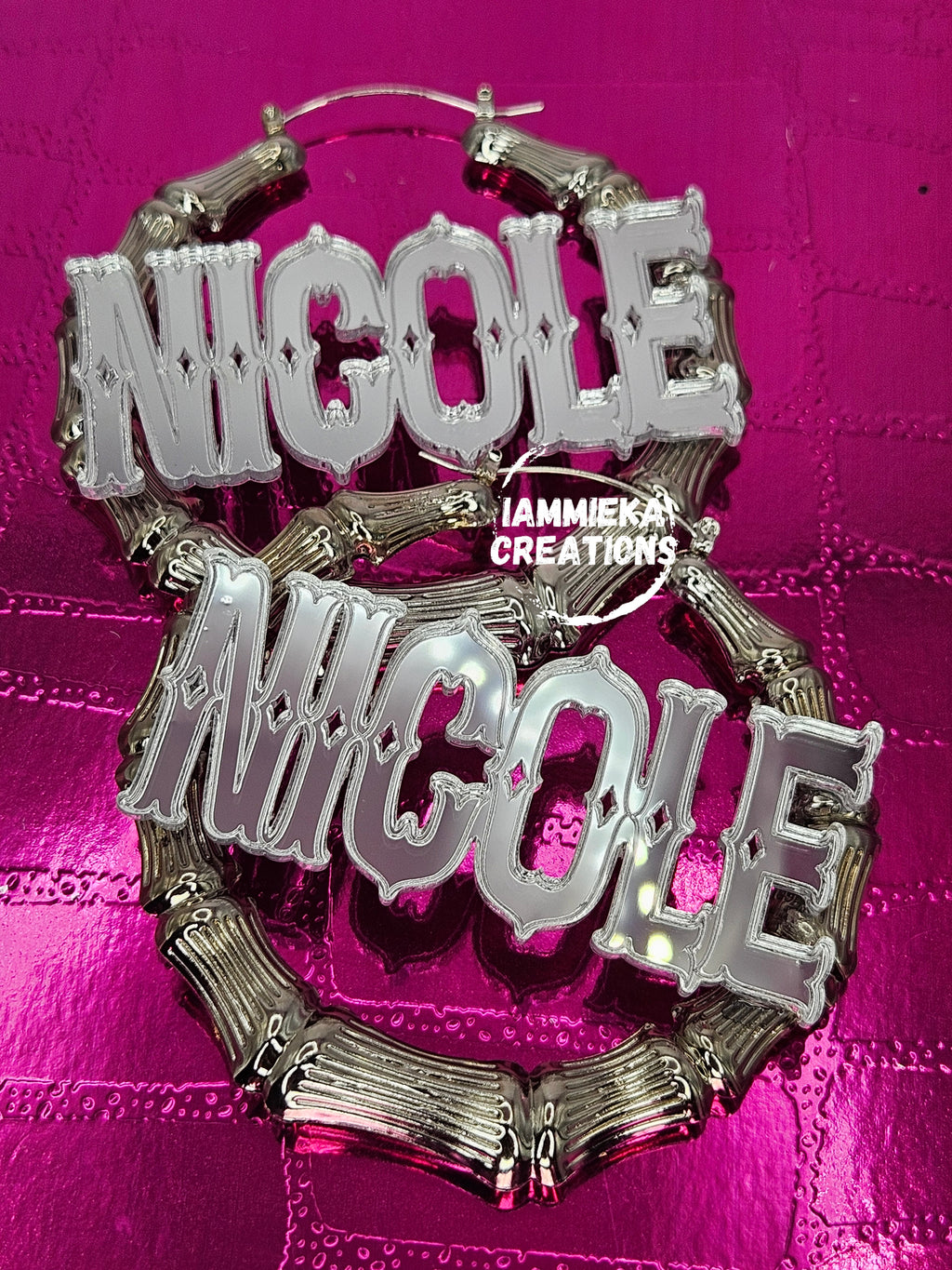 JUST MY NAME PLEASE NAMEPLATE EARRINGS