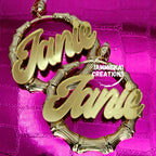 CLIP ON NAMEPLATE EARRINGS