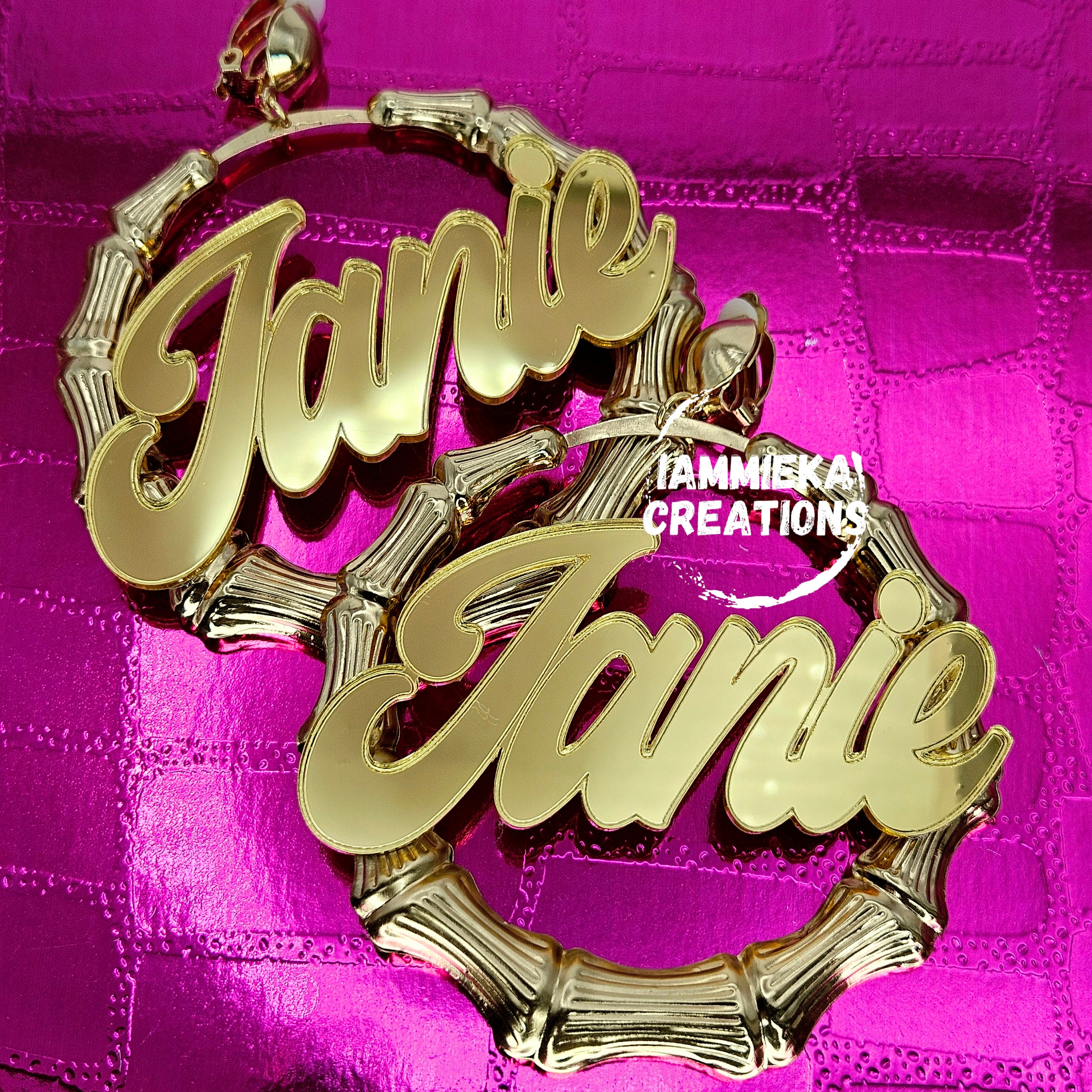 CLIP ON NAMEPLATE EARRINGS