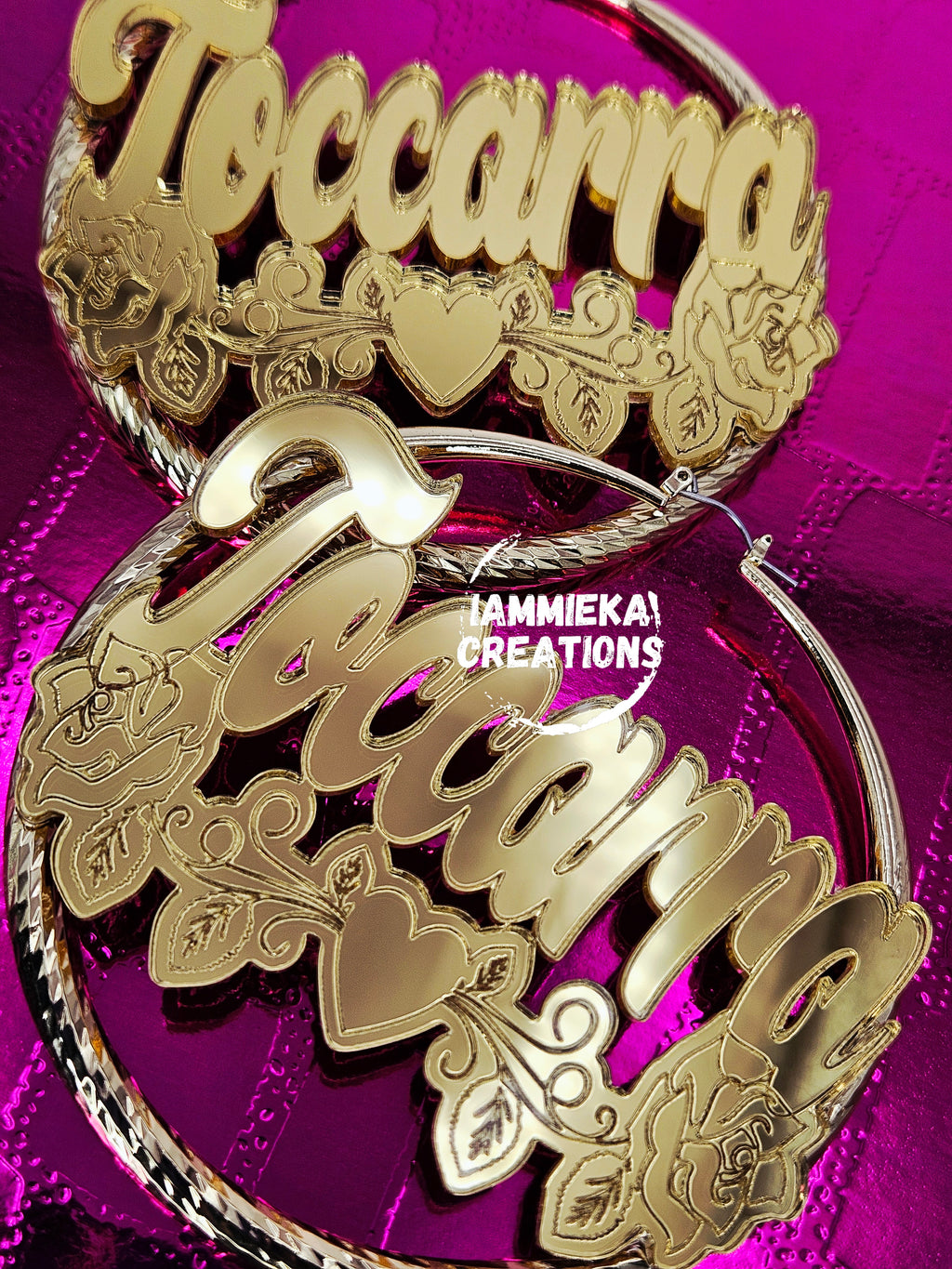 JUST MY NAME PLEASE NAMEPLATE EARRINGS