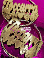 JUST MY NAME PLEASE NAMEPLATE EARRINGS
