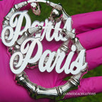 CLIP ON NAMEPLATE EARRINGS