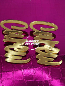 STUD NAMEPLATE EARRINGS