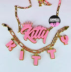 KITTY NAMEPLATE SET- NECKLACE and BRACELET