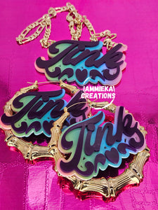 CERENA NAMEPLATE SET - (EARRINGS/NECKLACE)