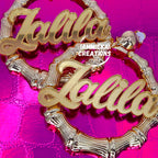 CLIP ON NAMEPLATE EARRINGS