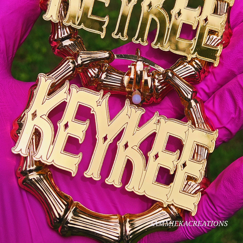 CLIP ON NAMEPLATE EARRINGS