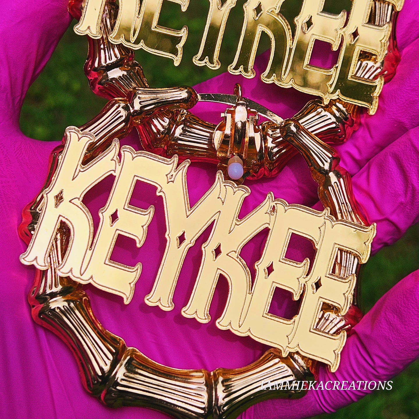 CLIP ON NAMEPLATE EARRINGS