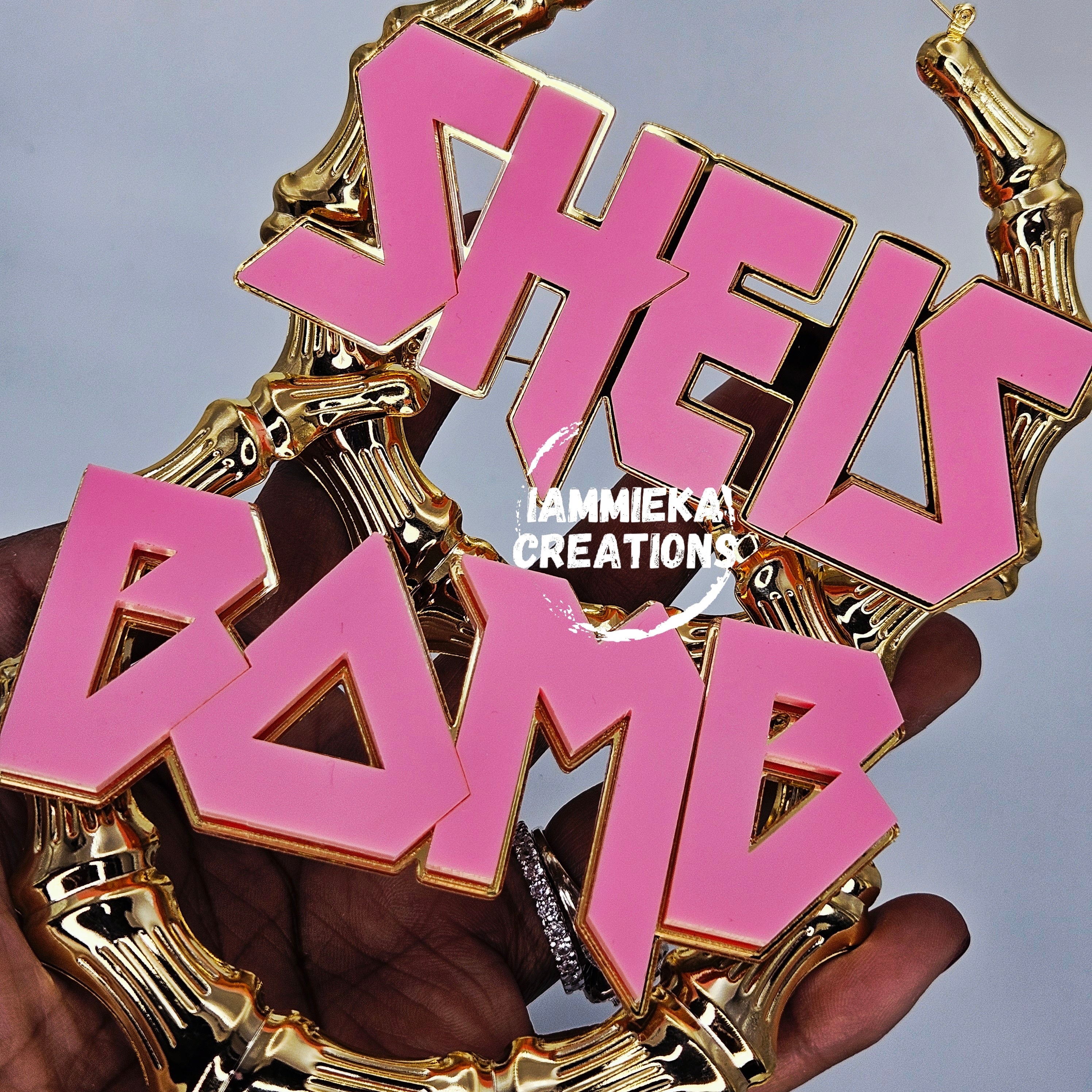 ONE WORD ON EACH NAMEPLATE EARRINGS