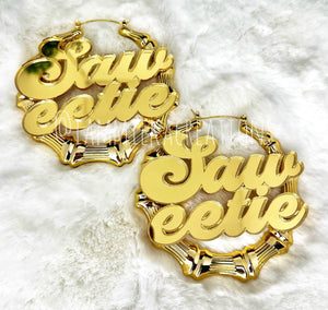 SAWEETIE NAMEPLATE EARRINGS