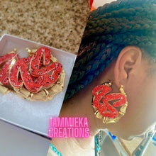 Load image into Gallery viewer, BANDANA STYLE NAMEPLATE EARRINGS
