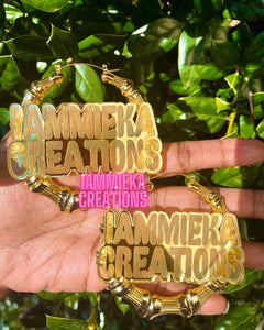 INSIDE OUT NAMEPLATE EARRINGS