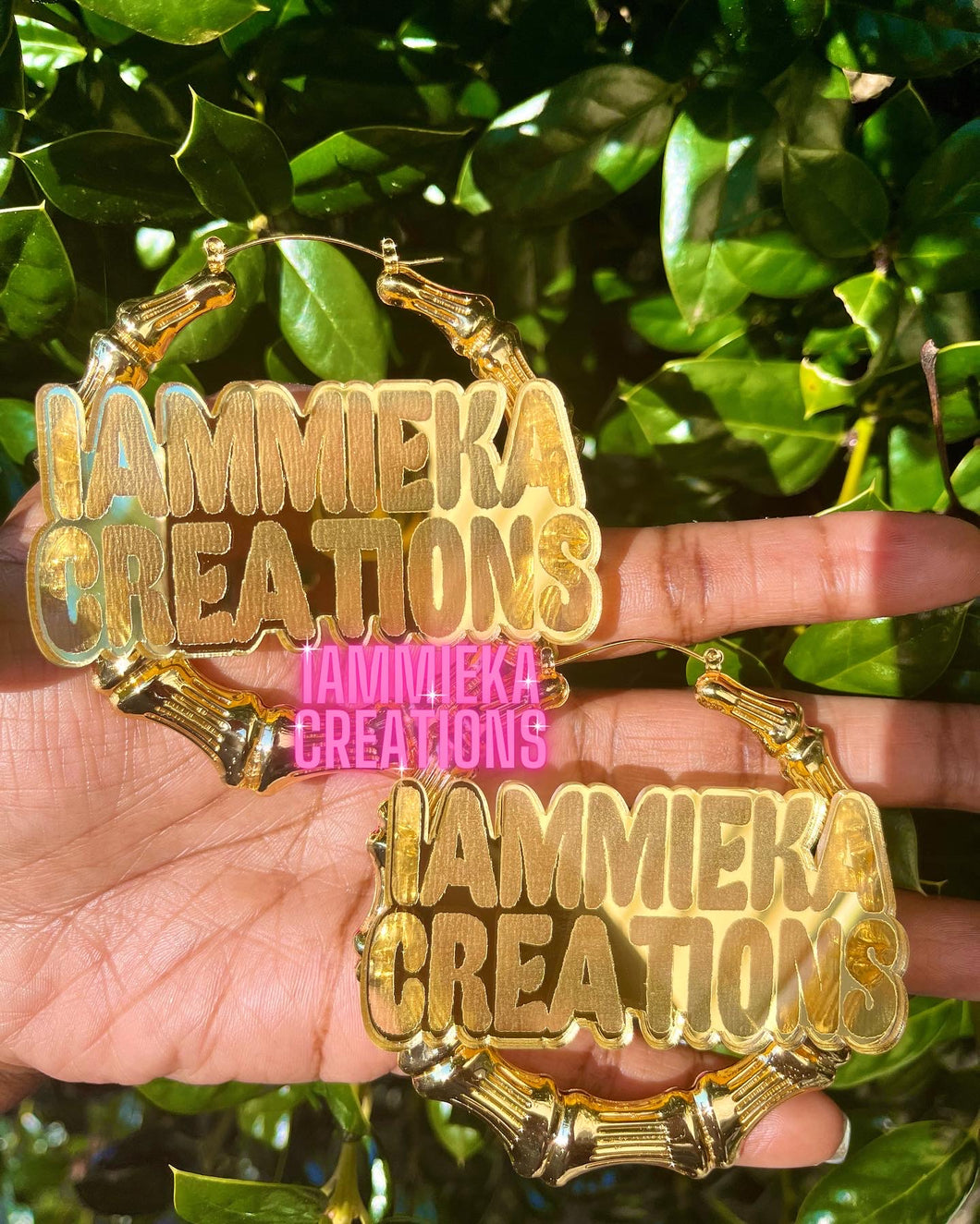 INSIDE OUT NAMEPLATE EARRINGS