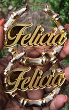 Load image into Gallery viewer, INSIDE OUT NAMEPLATE EARRINGS
