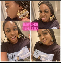 Load image into Gallery viewer, REP YOUR BUSINESS NAMEPLATE EARRINGS
