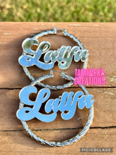 Load image into Gallery viewer, JUST MY NAME PLEASE NAMEPLATE EARRINGS
