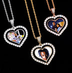 DOUBLE SIDED HEART PHOTO KEEPSAKE PENDANT