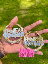 Load image into Gallery viewer, REP YOUR BUSINESS NAMEPLATE EARRINGS
