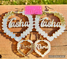 Load image into Gallery viewer, MOMMY AND ME NAMEPLATE EARRINGS
