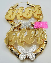 Load image into Gallery viewer, ADD A BUTTERFLY NAMEPLATE EARRINGS
