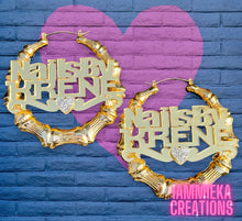 Load image into Gallery viewer, REP YOUR BUSINESS NAMEPLATE EARRINGS
