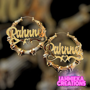 JUST MY NAME PLEASE NAMEPLATE EARRINGS