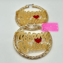 Load image into Gallery viewer, LOVERS/COUPLES EDITION NAMEPLATE EARRINGS
