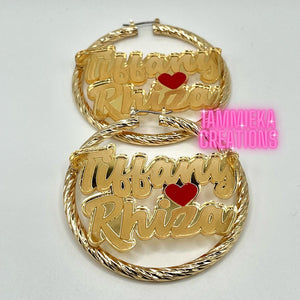 LOVERS/COUPLES EDITION NAMEPLATE EARRINGS
