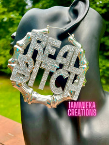 BLING BLING NAMEPLATE EARRINGS
