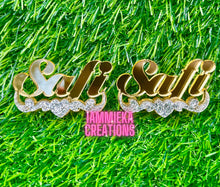 Load image into Gallery viewer, STUD NAMEPLATE EARRINGS | IAMMIEKACREATIONS™
