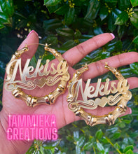 Load image into Gallery viewer, JUST MY NAME PLEASE NAMEPLATE EARRINGS
