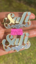 Load image into Gallery viewer, STUD NAMEPLATE EARRINGS | IAMMIEKACREATIONS™
